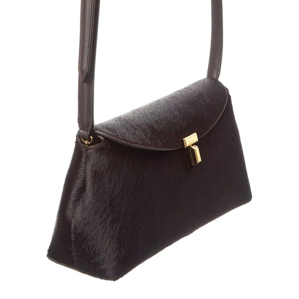 Toteme T Lock Haircalf Shoulder Bag, Black - Picture 3 of 5